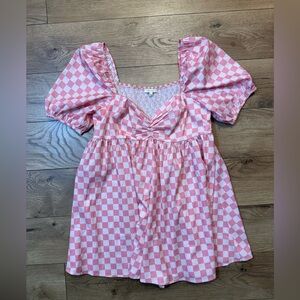 Pink Checkered romper